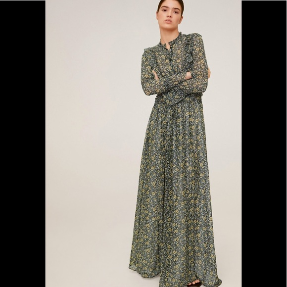 Mango Dress - Embossed Flower Gown - Picture 4 of 7